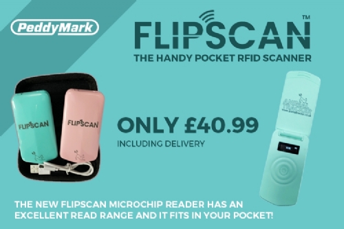 Blue FlipScan Microchip Scanner